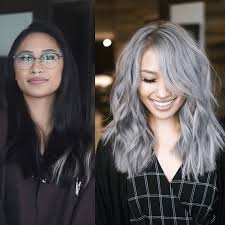 Black And Platinum Hair Color From Black To Smoky Silver Platinum Behindthechair Com Grey Hair Dye Creative Hair Color Grey Hair Color