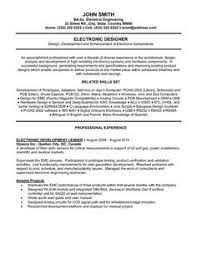 resume for electronics service engineer