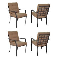 Shop Garden Treasures Set Of 4 Eastmoreland Steel Patio Dining Chairs At Lowes Com Patio Dining Chairs Patio Cushions Outdoor Dining Chairs