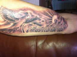 Dove in clouds tattoo designs. Dove Rip Tattoos On Arm With Clouds
