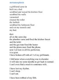 Charles Bukowski Poetry Metamorphosis Bukowski Charles Bukowski Epic One Liners