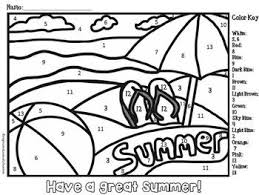 Free End Of Year Color By Number Summer Theme Coloring Page Coloring Pages Preschool Lesson Plans Themes Preschool Lesson Plan