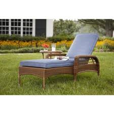 Hampton Bay Spring Haven Brown All Weather Wicker Patio Chaise Lounge With Sky Cushions Outdoor Cushions Patio Furniture Patio Furniture Cushions Patio Chaise