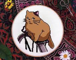 Counted cross stitch, cross stitch, easy, easy cross stitch, needlecraft, pdf pattern. Muta The Cat Pdf Cross Stitch Pattern Inspired By Miyazaki S Whisper Of The Heart And The Cat R Cross Stitch Patterns Stitch Patterns Geeky Cross Stitch