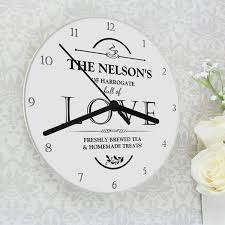 Personalised Full Of Love Glass Clock Personalized Wall Clock Personalized Housewarming Gifts House Warming Gifts