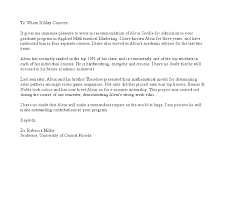 Letter Of Recommendation For Graduate School Letter