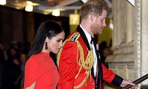 The couple wore matching red outfits for the mountbatten festival of music at the royal albert hall. Prince Harry Is Moved While Listening To Military Anthems At The Royal Albert Hall Before Megxit Daily Mail Online