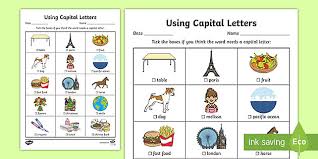 Doing crafts with your kids can help develop their coordination, improve visual processing abilities, hone fine motor skills in the smallest kids, and allow children of all ages to express themselv. Using Capital Letters Worksheet Primary Resources Twinkl