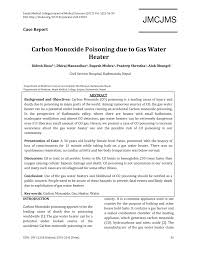 A carbon monoxide detector, or co detector, is a seemingly simple appliance that could save your life at home or while traveling. Pdf Carbon Monoxide Poisoning Due To Gas Water Heater