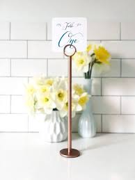 Copper Table Number Holder Copper Menu Holder Copper Table Etsy Rose Gold Table Gold Table Numbers Rose Gold Table Number