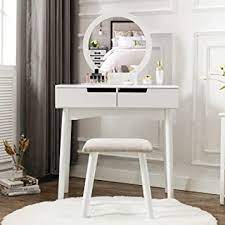 3.5 out of 5 stars with 16 ratings. Unihome Vanity Table Set Makeup Table With Round Mirror And Stool Small Dressing Tables With Drawers Makeup Vanity Table Set Small Dressing Table Vanity Table