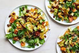 Roasted Cauliflower Salad With Halloumi And Lemon Recipe Recipe In 2021 Roasted Cauliflower Salad Roasted Cauliflower Cauliflower Salad