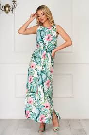 Starshiners Lightgreen Dress Long Daily Thin Fabric Sleeveless