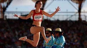 Olivia breen competing in the women's long jump final at the muller british athletics championships in manchester, england on june 27, 2021. Ynmvu U0zof38m