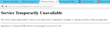 Vcac 6 Service Temporarily Unavailable Service Clouds Try Again