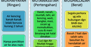 Di dalam agama islam, terdapat empat jenis najis, yaitu najis mukhaffafah, najis mutawwasithah, najis mughalladah, dan najis mafu. Syariah Tingkatan 1 Jenis Jenis Najis