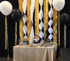 Black And Gold Baby Shower Backdrop Black And Gold Baby Shower Dessert Table Gender Reveal Balloon Cake Fringe Backdrop Gender Reveal Diy Gender Reveal Dessert Table Dessert Table Backdrop