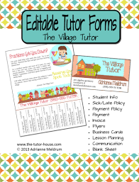 Editable Tutor Forms The Village Tutor Yes Editable Using Microsoft Word You Ll Find Everything Tutoring Flyer Tutoring Business Tutoring Business Forms