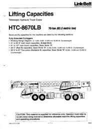 Link Belt Htc 8670 Lb Specifications Cranemarket