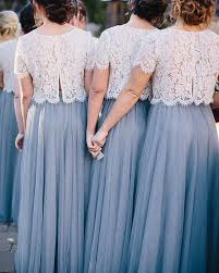 Two Piece Long Bridesmaid Dresses With Lace Top Two Piece Bridesmaid Dresses Tulle Skirt Bridesmaid Bridesmaid Tulle