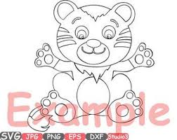 Download Tiger Badgers Outline Silhouette Studio Clipart Safari Cute Baby Animals 748s