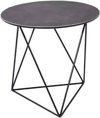 Shop dark side table at target™. Whitelinejacob Collection St1630 Gry 20 Side Table With Ceramic Top Round Shape And Matte Black Powder Coated Metal Base In Grey Dailymail