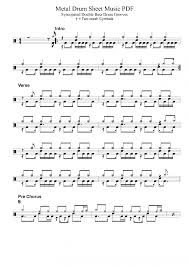 Metal Drum Sheet Music Pdf Syncopated Double Bass Drum Grooves Partituras Bateria Musica Bateria Drums