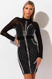 Pin On Black Dress With Rhinestones
