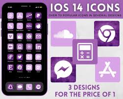 Iphone Ios 14 App Icons Purple Themed Aesthetic Etsy In 2021 Iphone App Design App Icon Iphone App Layout