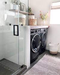 Guest Bathroom Laundry Reveal Laundry Room Design Laundry In Bathroom Laundry Room Diy