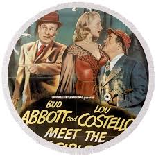 Movie poster for ''Abbott and Costello Meet the Invisible Man'', 1951 Round  Beach Towel by Retro Movie Art - Fine Art America