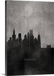 Black And White Chicago Skyline Wall Art Black And White Minimalist Chicago Skyline Chicago Skyline Wall Art Chicago Skyline Circle Art