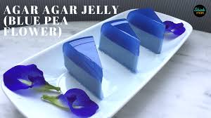 Coconut Santan Agar Agar Jelly Blue Pea Flower Shiokman Recipes Recipe Agar Agar Jelly Jelly Desserts Coconut Jelly