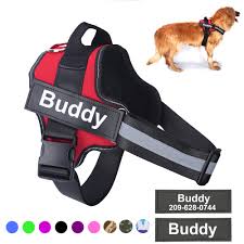 How to put on a step in dog harness. Personalized Dog Harness No Pull Reflective Breathable Adjustable Pet Harness For Small Large Dog Harness Vest With Custom Patch Harnesses Aliexpress