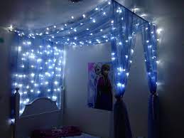 Diy Canopy For Frozen Themed Room 2 Window Scarves And A 3m 3m Led Light Window Curtain From Amazon Held Up Frozen Themed Bedroom Frozen Room Frozen Bedroom