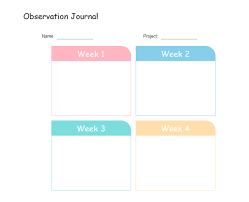 observation chart templates printable and editable