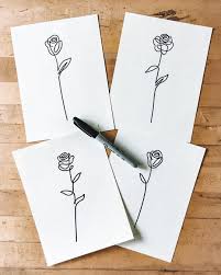 Single Line Sharpie Roses Simple Illustration Can Be Really Hard The Lines You Don T Draw Are As Line Art Flowers Single Line Tattoo Rose Drawing Simple