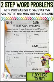 Editable Two Step Word Problems With Boxes In 2020 Math Word Problems Word Problems Word Problem Practice