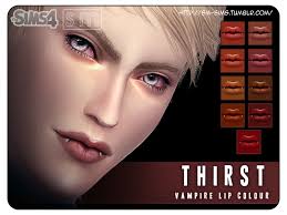 Bloody lip overlay for the sims 4! Screaming Mustard S Thirst Vampire Lip Colour
