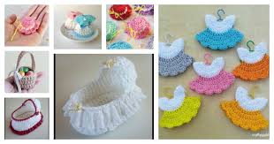 10 Crochet Mini Baby Shower Favors With Free Patterns Crochet Baby Patterns Crochet Baby Boots Crochet Baby