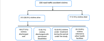 flow chart showing the clinical outcome of road traffic