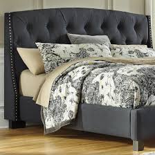 Switching up your bedding can transform your room into completely different spaces by @inspire_me_home_decor! Grey Upholstered Bed Bedroom Ideas Home Design Ideas