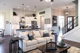 Modern farmhouse design is a product of blending modern with traditional whilst keeping rustic touch onboard. Regency Homebuilders Great Room Farmhouse Style Scraped Hardwoo Modern Farmhouse Living Room Decor Modern Farmhouse Living Room Farmhouse Style Living Room
