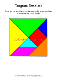 Below are 6 tangram puzzles where simple geometric shapes are combined to create simple drawings. Tangram Colour