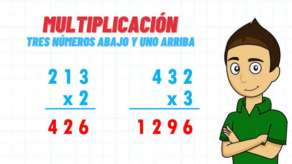 MULTIPLICACIÓN tres números arriba y uno abajo - Superfacil - Para principiantes