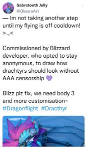 WoW dev(s) allegedly commissioning Dracthyr porn (art is cropped out, only  tweet is shown) : rAsmongold