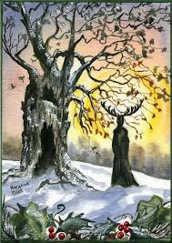 Altar litha personal altar midsummer sacred space oshun altar art summer solstice pagan altar. Winter Solstice Is Just Around The Corner Artist Margaret Ellis Pagan Yule Pagan Christmas Solstice Art