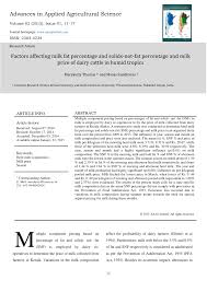 pdf afactors affecting milk fat percentage and solids not