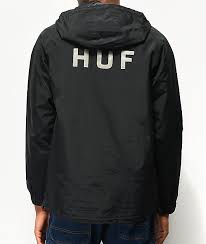 huf standard shell 2 black windbreaker jacket