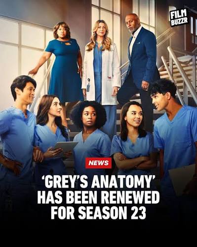 Grey's Anatomy' has officially been renewed for Season 23. It still holds  the record for longest-running scripted TV series on ABC. What are your  thoughts on this? Follow @FilmBuzzr for more